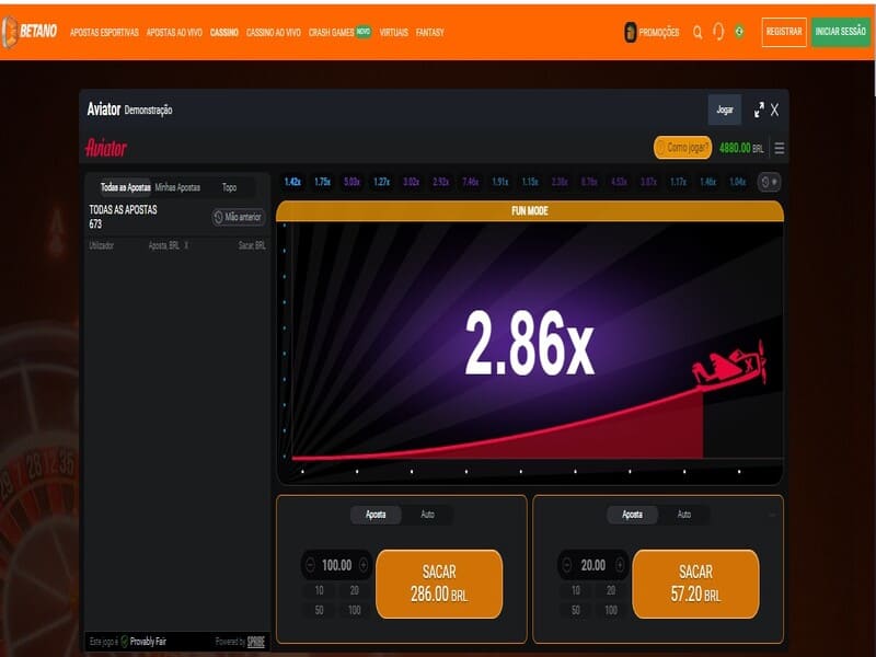 Características do jogo Aviator Betano
