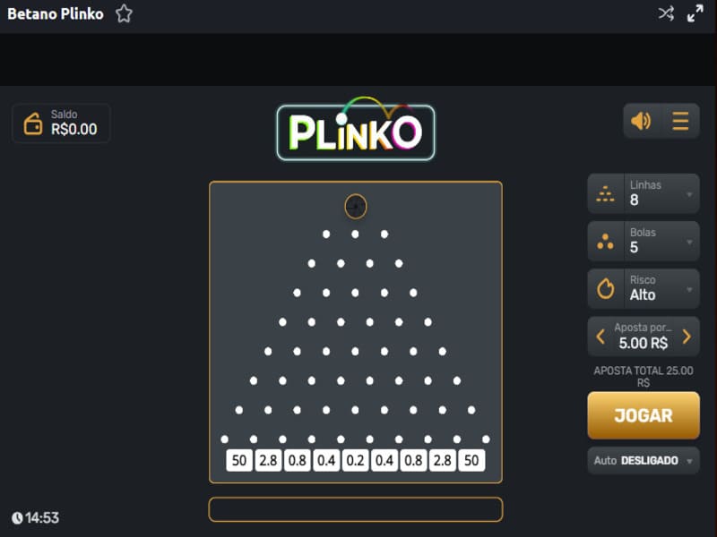 Характеристики игры Plinko