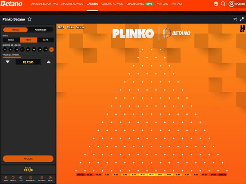 Правила Plinko на Betano